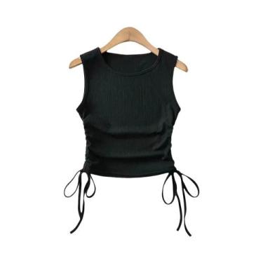 Imagem de Top Cropped Sexy De Cor Sólida Para Mulheres, Casual De Verão, Moda Fe