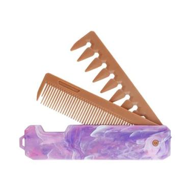 Imagem de Pente De Barba Dobrável De Dentes Largos, Pente Para Cabelo 1 2 3 Em 1
