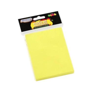 Imagem de Bloco de Anotações 76x102mm Amarelo Neon BRW 01un com 100fls