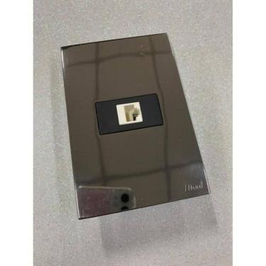 Imagem de Cj Rj45 Cat5  Internet  Hor. 4X2 - Recta Espelhada Gloss