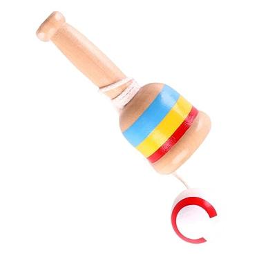 Imagem de RiToEasysports Brinquedo de Bola de Captura de Copo de Madeira, Copo Tradicional e Jogo de Bola de Madeira para Crianças, Brinquedo Educativo de Coordenação Olho-mão para Idades de 5 Anos ou (Branca)