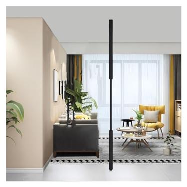 Imagem de Divisória de sala de privacidade preta com 2,4 m de altura para sala de estar, restaurante, quarto - altura ajustável de 1 m a 2,4 m, 1 peça (229,9 cm/2,3 m)