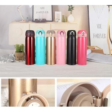 Imagem de Garrafa Térmica 500ml Aço Inox Vacuum Cup Portátil Água Suco Academia 