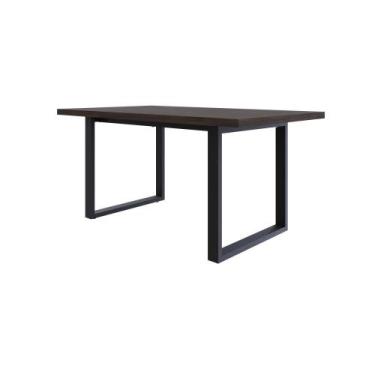 Imagem de Mesa de Jantar Queens R 160x90x77cm - Compace, Terracota/Est.Preta