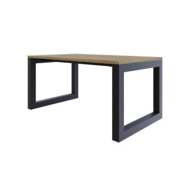 Imagem de Mesa de Jantar Bronx 160x90x77cm - Compace, Vermont OAK/Est.Preta