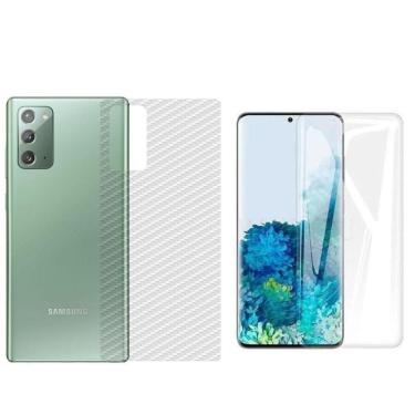 Imagem de Película Hidrogel + Adesivo Fibra De Carbono Para Samsung Galaxy S20 Fe - Transparente