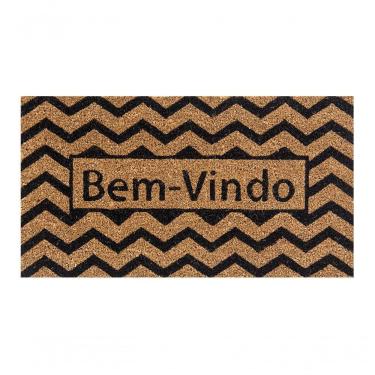 Imagem de Capacho De Poa Fibra De Coco Zig Zag 60x33cm - Uzoo Capacho Fibra De Coco Rt 60x33cm Zigzag Preto