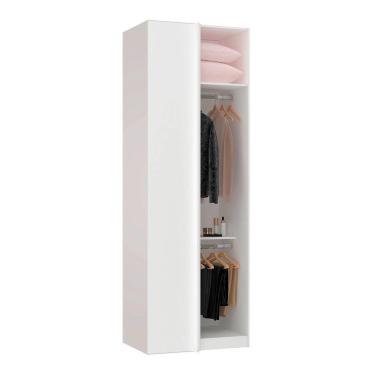 Imagem de Guarda Roupa Closet Sem Porta Canto Reto 80,4Cm 2 Cabideiros 1 Maleiro Prime Luciane Móveis