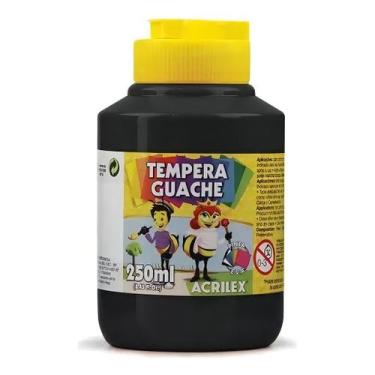 Imagem de Tinta Guache 250ml Branco Acrilex, Preto