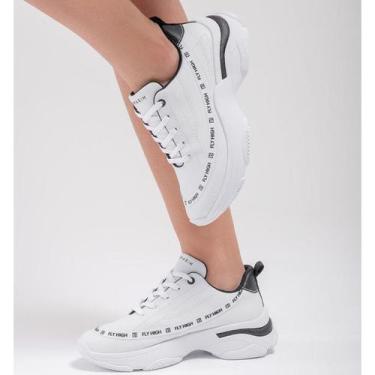 Imagem de Tênis Ramarim Feminino Chunky Dad Sneaker Casual Ref 74201, Branco, 37