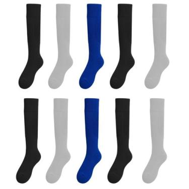 Imagem de Kit 10 Meião De Futebol Profissional Esportivo Meias Alta Qualidade Ca