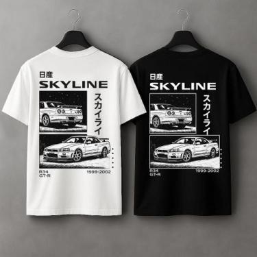 Imagem de Kit 2 Camisetas StreetWear 100 Algodão Camisa Masculina e Feminina Aca