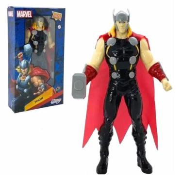 Imagem de Boneco Thor Grande 22cm - Brinquedo Rei do Trovão Marvel All Seasons -