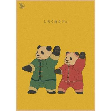 Imagem de Pintura em pôster Shirokuma Cafe Panda Retro Anime 30x42cm