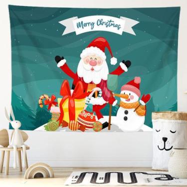 Imagem de Microtecido de parede Tapeçaria Feliz Natal 200x150cm - yiweisai