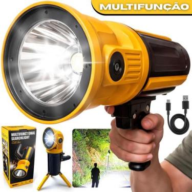 Imagem de Lanterna Holofote Farol 250W LED XHP50 Alcance1700 Metros Recarregável