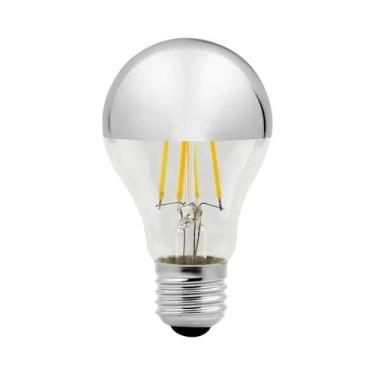 Imagem de Lâmpada LED Retro Edison Com Espelho Prata, Luz Branca Quente E14 E27 