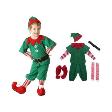 Imagem de Fantasia De Elfo Verde Para Crianças, Macacão De Natal Para Meninos E 