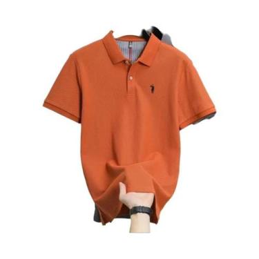 Imagem de Camisa Polo Masculina De Algodão Respirável Com Bordado, Manga Curta, 