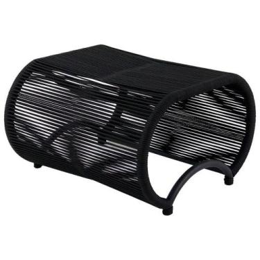 Imagem de Puff Leroy Corda Náutica e Alumínio, Preto