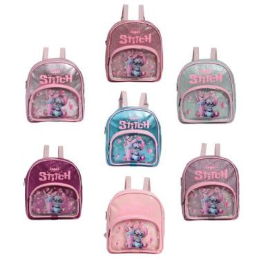Imagem de Mochila Infantil Mini Bolsa Stitch Creche Passeio Costas - Plike, Azul