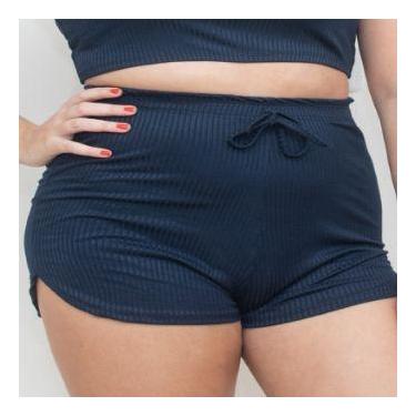 Imagem de Shortinho curto feminino short canelado para academia - barra redonda 