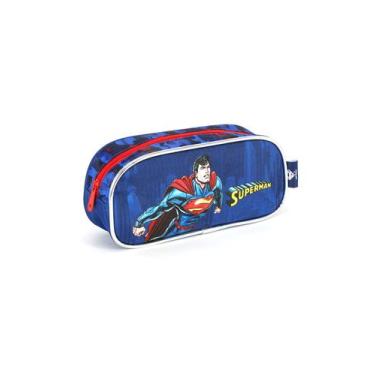 Imagem de Estojo Infantil Escolar Ziper Superman Luxcel EI42264SM Cor:Azul, Azul