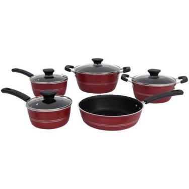 Imagem de Jogo De Panelas Sicília 5 Peças Antiaderente Vermelho - Tramontina, Ve
