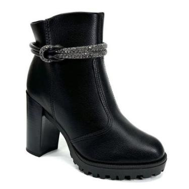 Imagem de Bota Moleca Coturno Salto Alto Tratorado 5325.124 Preto-Feminino