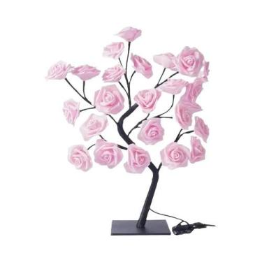Imagem de Luminária De Mesa USB Com 24 LEDs Em Forma De Árvore De Rosas Para Dec