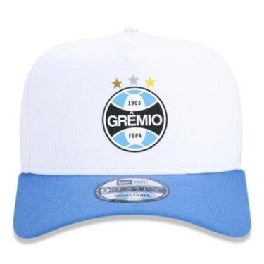 Imagem de Boné New Era 9Forty A-Frame Grêmio Futebol Unissex - Branco e Azul Branco-azul ÚNICO-Unissex