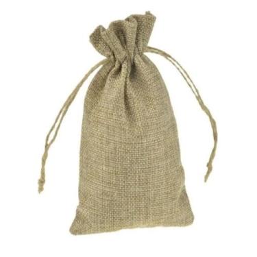 Imagem de Saco de Juta com Cordão 24x40cm Juta Cru C/5 Unidades - JUTA E CIA