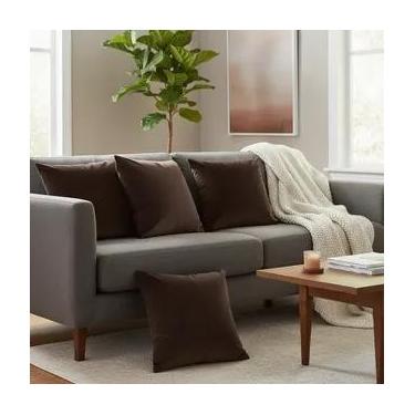 Imagem de Kit 04 Capas Almofada Suede Sortido Promoção Veludo Sala - kaled, Marr