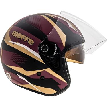 Imagem de Capacete Aberto Moto Allegro VTR Preto Fosco/Vinho ~ Bieffe 