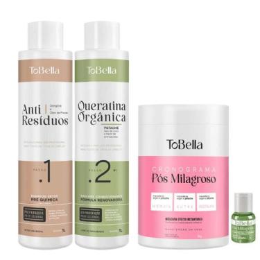 Imagem de Kit Profissional ToBella Escova Progressiva Queratina Organica + Masca