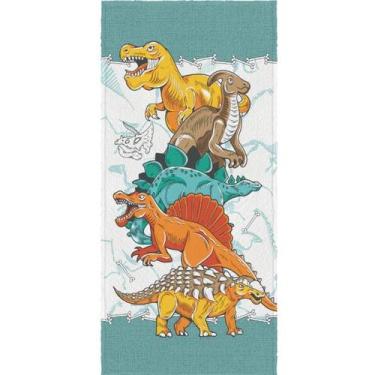 Imagem de Toalha de Banho Felpuda Infantil 60cm x 1,10cm Lepper - Diverssauro