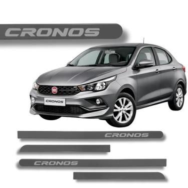 Imagem de Jogo de Friso Fiat Cronos Porta Lateral Ponta Redonda Grafia Cores - M