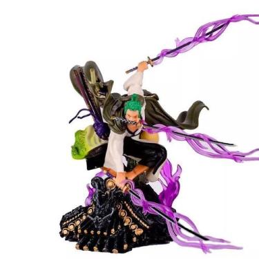 Imagem de Boneco Roronoa Zoro Ninja 3 Espadas Anime One Piece Action Figure Cole