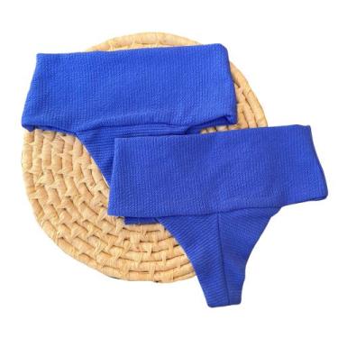 Imagem de Calcinha Avulsa Hot Pants Faixa Canelado Ibiza Azul Royal - Califórnia
