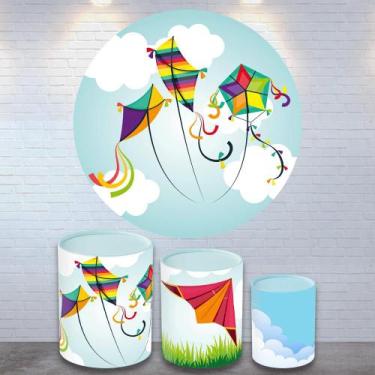 Imagem de Kit Painel de Festa Redondo Trio Cilindro - PIPAS - DeCarllos