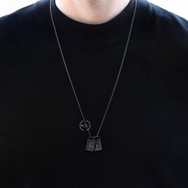 Imagem de Escapulário masculino preto corrente aço inoxidável cordão grumet - VR