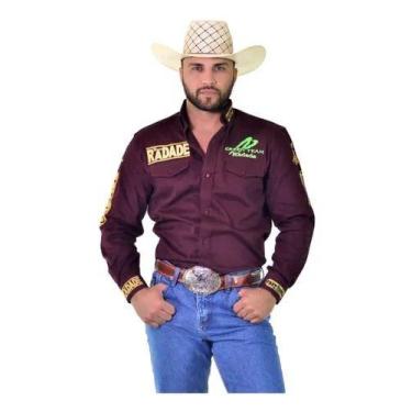 Imagem de Camisa Country Radade Bordada Masculina Green Team, Bordô, EGG