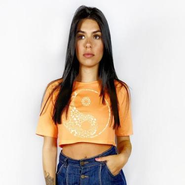 Imagem de Blusa Cropped Feminina WSS Brasil Yin Yang Laranja, Laranja, GG