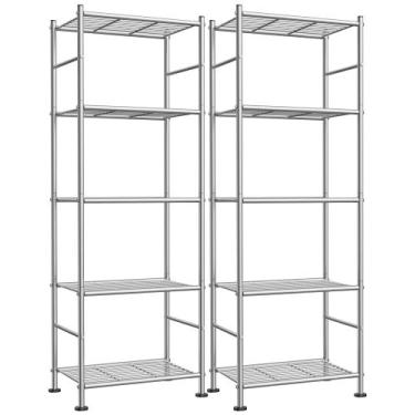 Imagem de Organizador de prateleira de metal de 5 camadas Sakugi, pacote com 2, 