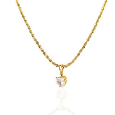Imagem de Colar coração cristal banhado a ouro 18k - Brimatto