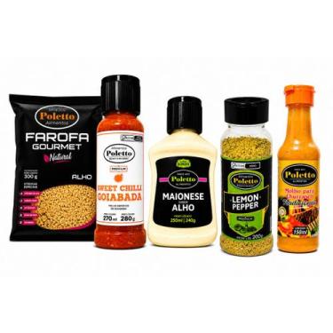 Imagem de Kit Churrasco Completo Gourmet 5 Itens Farofa Molhos Premium Temperos 