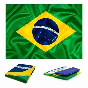 Imagem de Bandeira do Brasil 90x150cm Grande 100 Poliéster Resistente Copa Torce