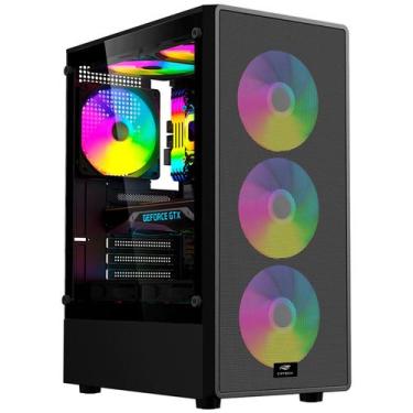 Imagem de Gabinete Gamer C3Tech MT-G130BK, Lateral em Vidro, Filtro Anti-poeira,