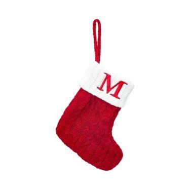 Imagem de Decoração De Árvore De Natal 2024, Meia De Natal Com Letras E Floco De