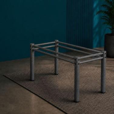 Imagem de Base Para Mesa De Jantar Pedra Granito Vidro Madeira de 120 x 80 - SOM